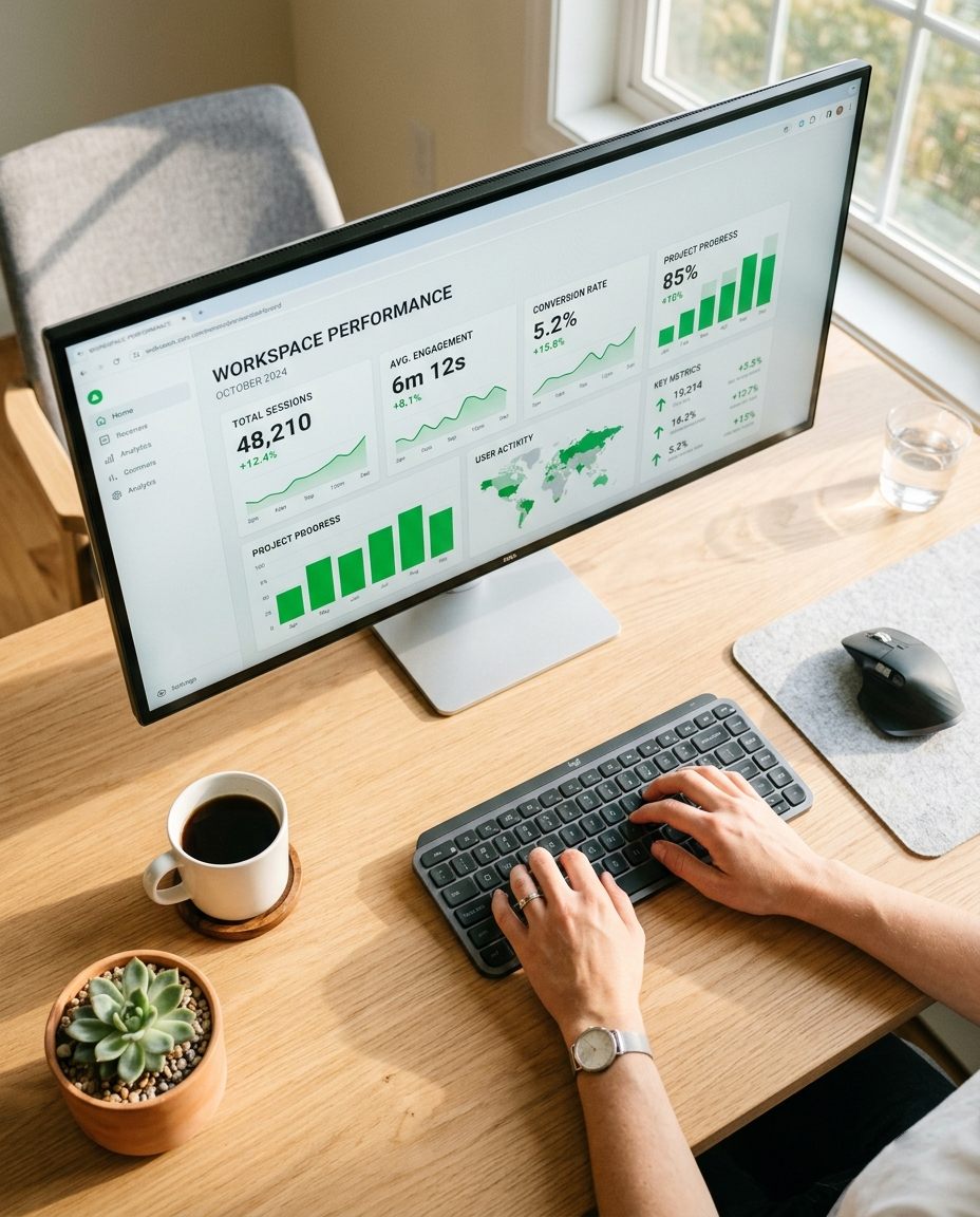 Professional website support workspace