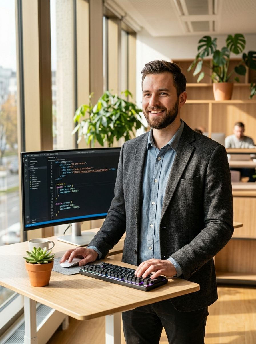 Web developer at work